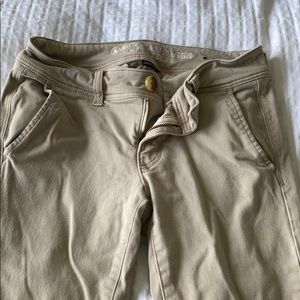 american eagle kick boot khakis
